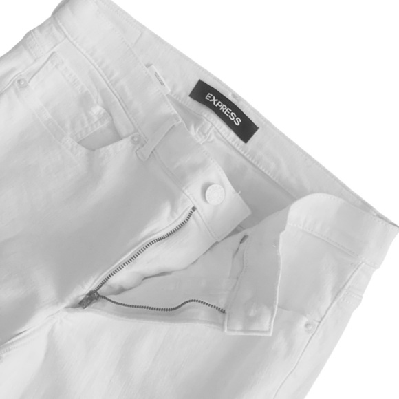 EXPRESS Stretch Plus Denim Perfect White High Rise Skinny Jeans 12R NEW (NWOT) - Picture 4 of 8